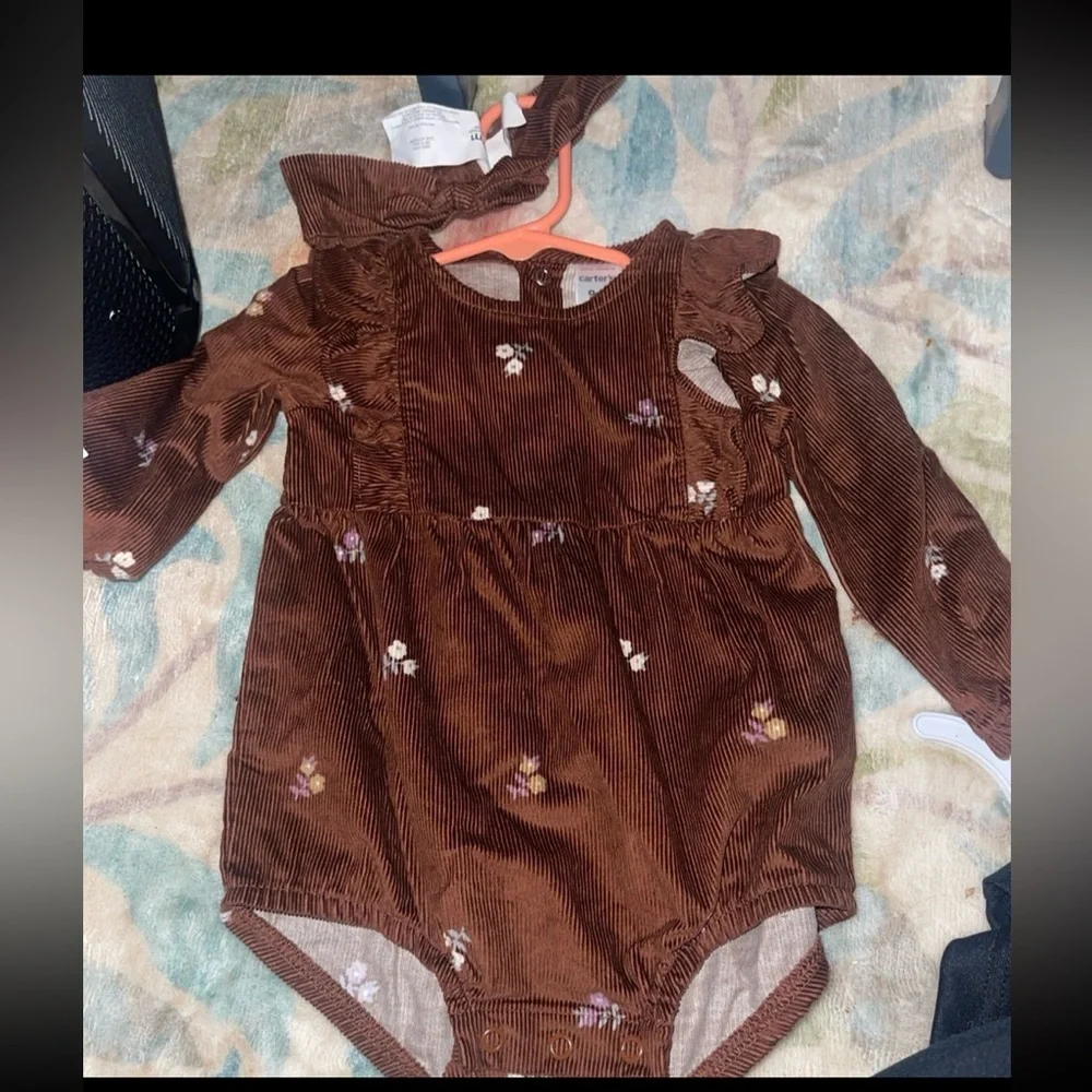 Carter's 3-Piece Corduroy Bubble Romper Set - Baby Girl